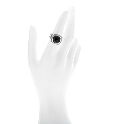 David Yurman Sterling Silver Diamond Black Onyx 11mm Albion Statement Ring 52 6 2 of 4