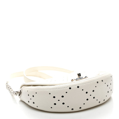 Chanel Caviar Perforated Messenger Bag White 4 of 12