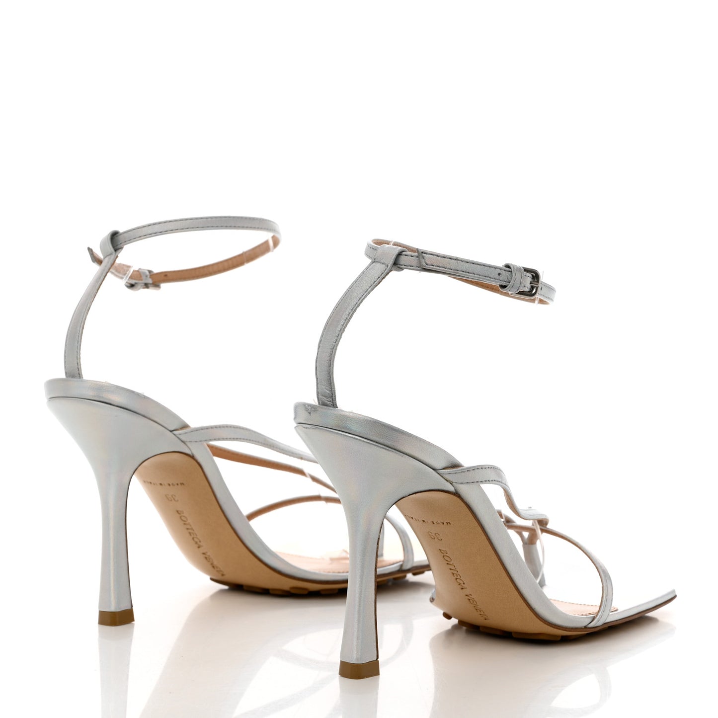 Laser Nappa Stretch Multi Strap 90mm Sandals 39 Moon Drop
