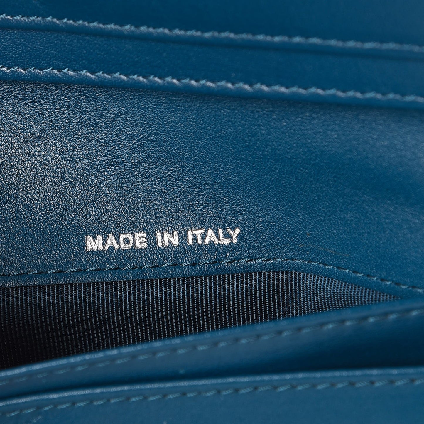 Patent Quilted Zip Pocket Wallet Blue