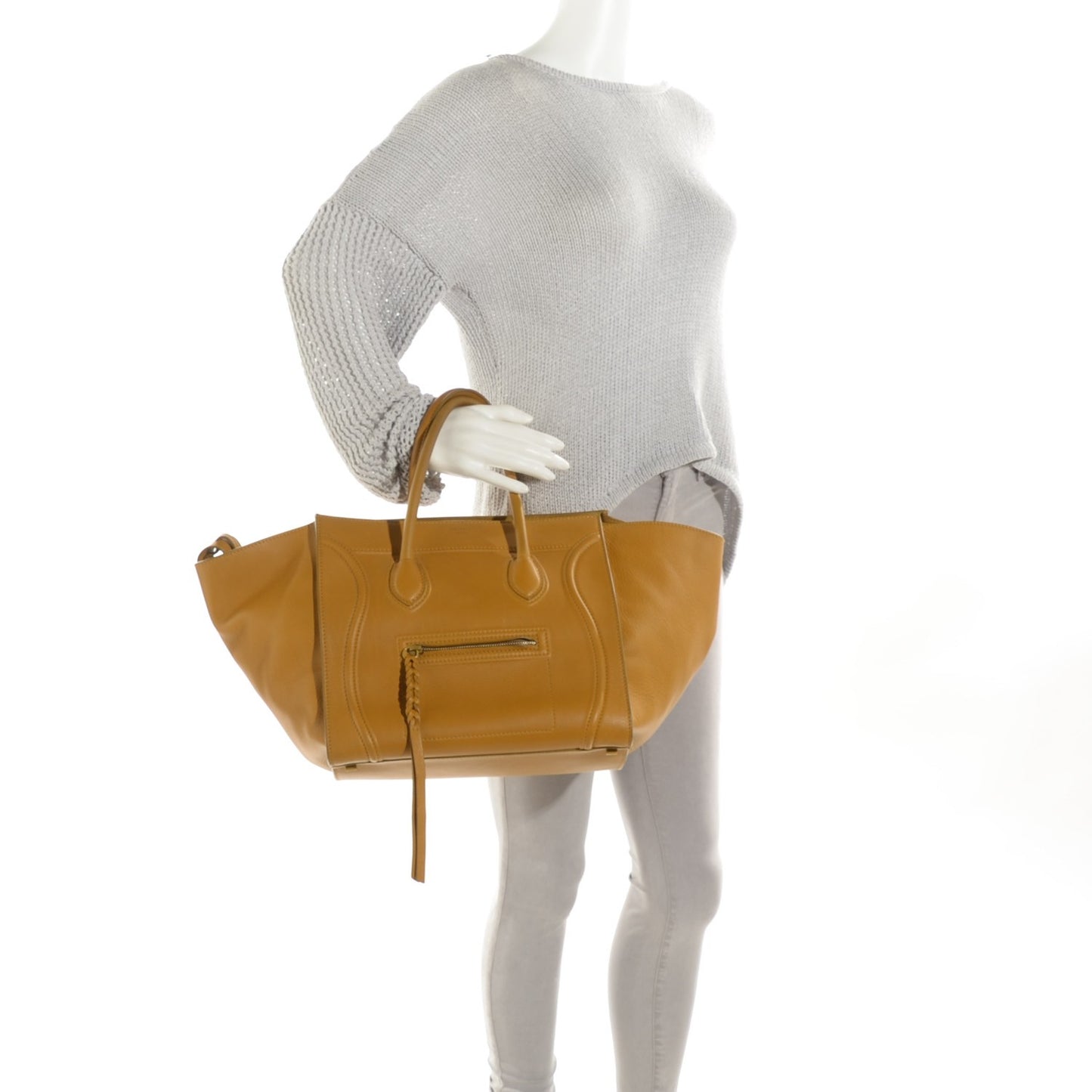 Supple Calfskin Medium Phantom Luggage Curry
