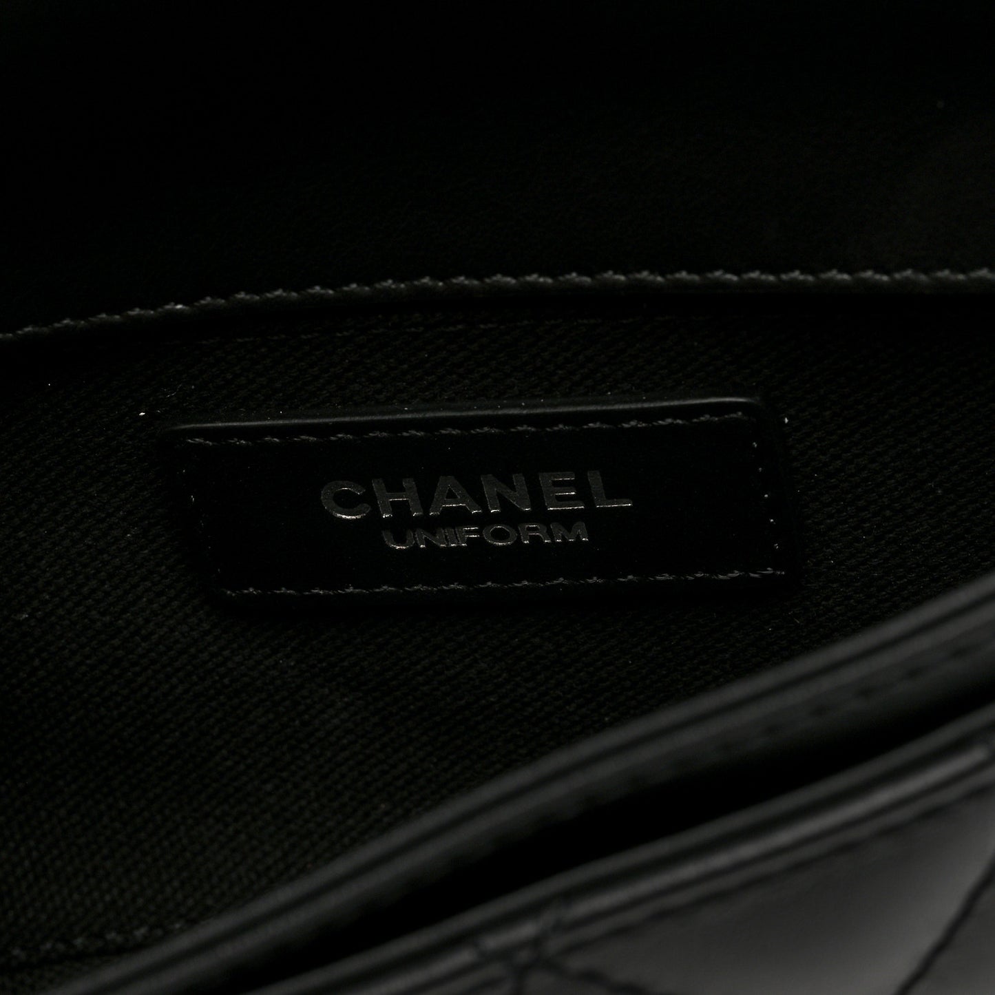 Calfskin Quilted CC Uniform Flap Belt Bag Black