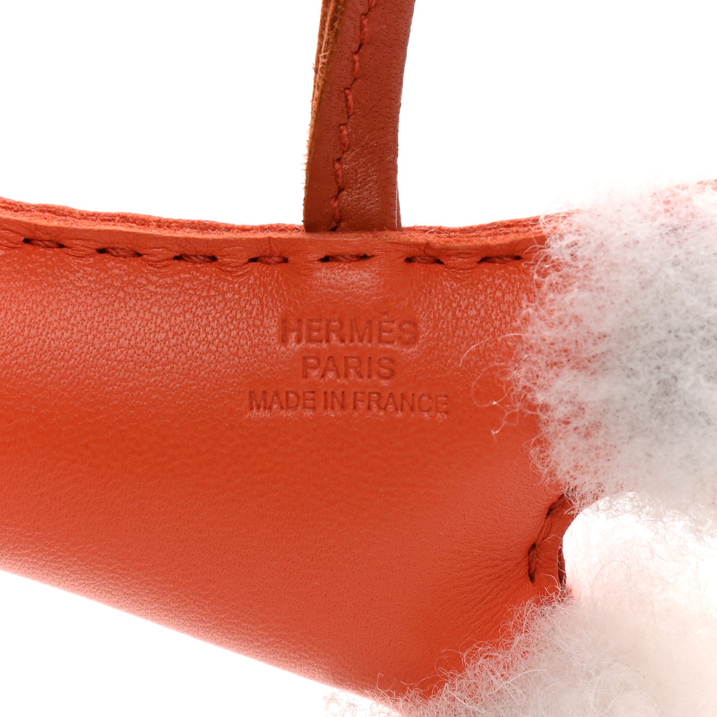Milo Lambskin Shearling Budy Charm Orange Poppy