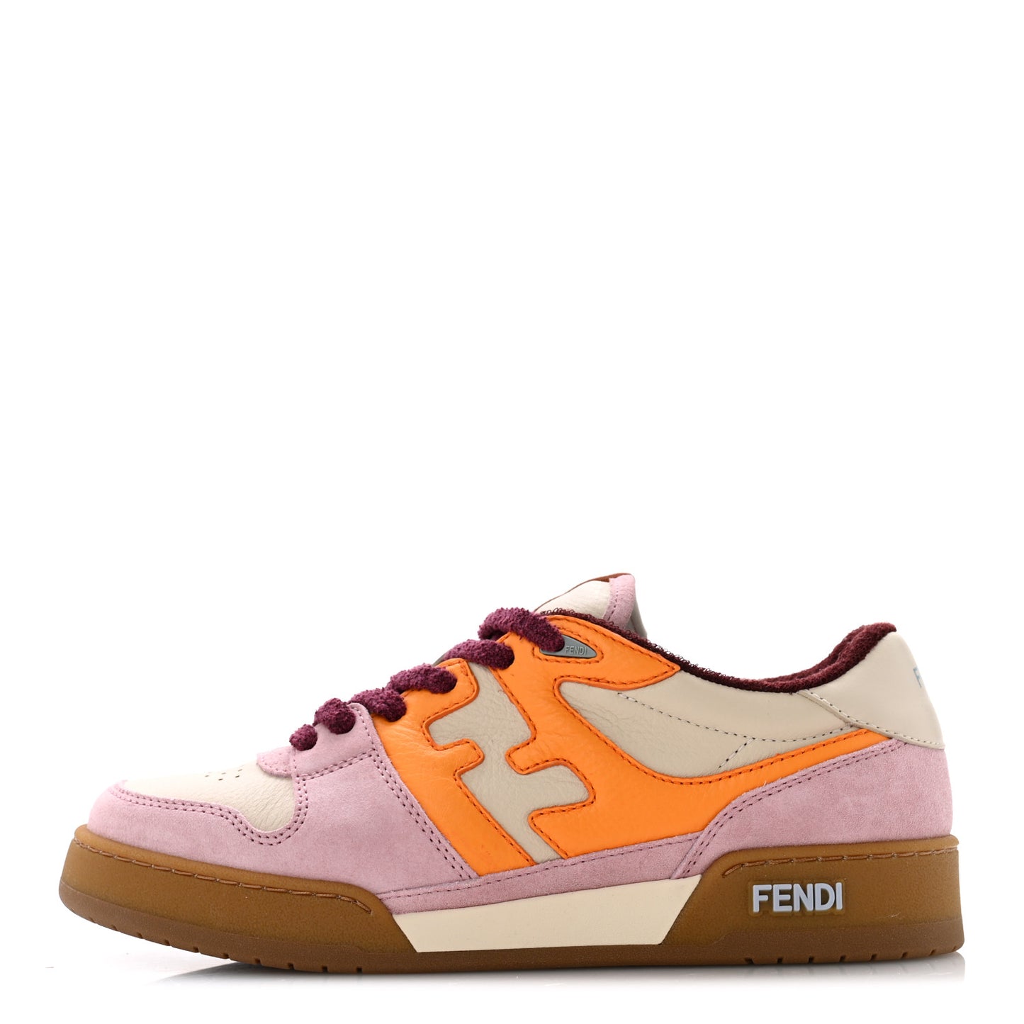 Suede Vitello Fendi Match Low Top Sneakers 40 Milk Clementine Verla