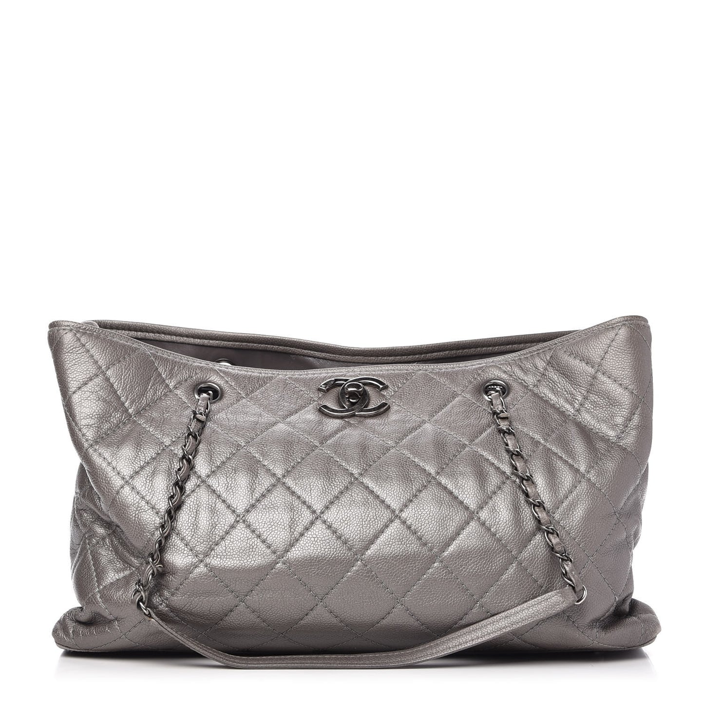 Metallic Caviar Large Be Caviar Tote Silver