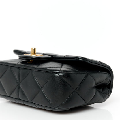 Chanel Lambskin Pearl Quilted Mini Flap Black 11 of 12