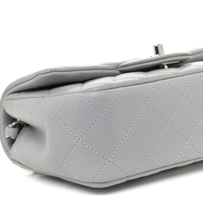 Chanel Lambskin Quilted Mini Rectangular Flap Grey 6 of 16