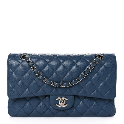 Chanel Caviar Quilted Medium Double Flap Blue 1 of 9