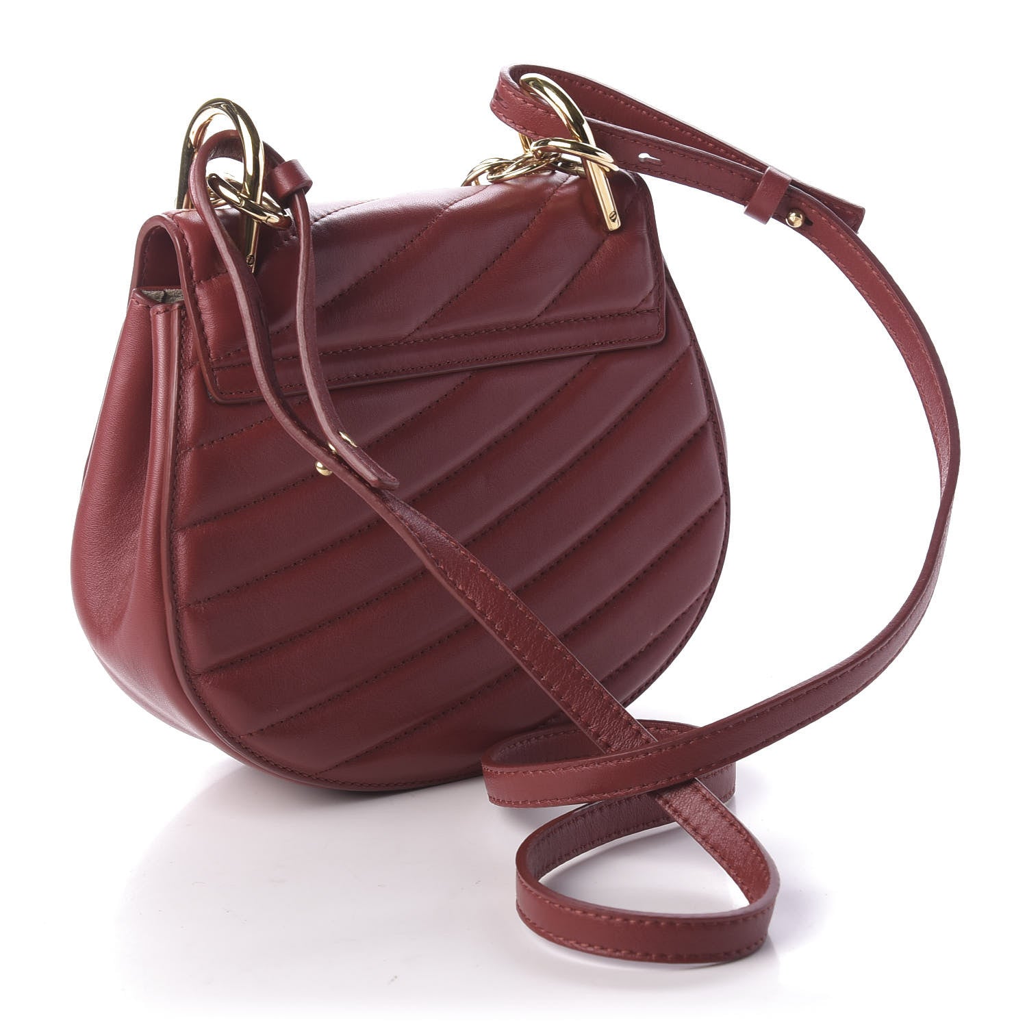 Chloe Calfskin Quilted Mini Drew Bijou Shoulder Bag Dahlia Red 3 of 10