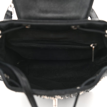 Chanel Lambskin Chevron Quilted Studded Stud Wars Backpack Black 4 of 10