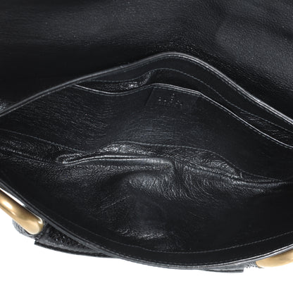 Gucci Python Studded Large Horsebit Chain Clutch Black 7 of 7