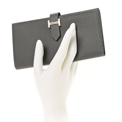 Hermes Epsom Bearn Gusset Wallet Gris Meyer 2 of 8
