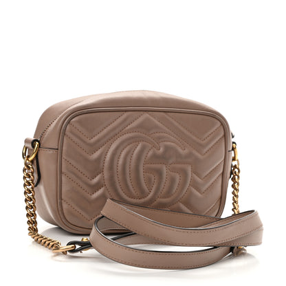 Gucci Calfskin Matelasse Mini GG Marmont Chain Shoulder Bag Porcelain Rose 3 of 11