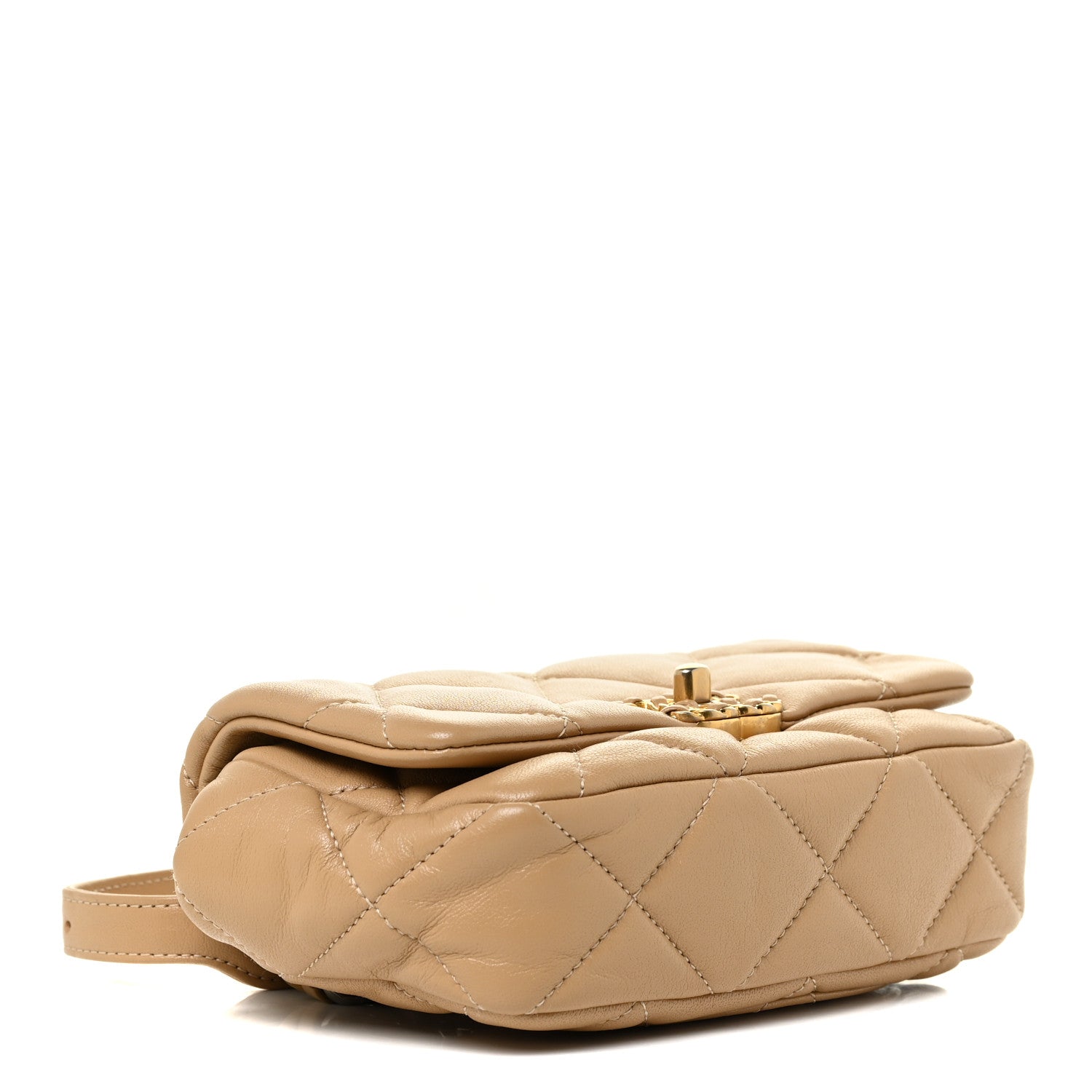 Chanel Goatskin Quilted Chanel 19 Waist Bag Dark Beige 3 of 11