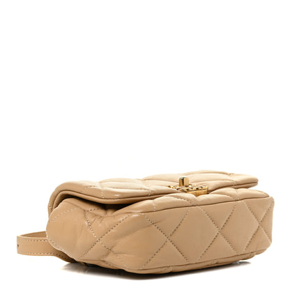 Chanel Goatskin Quilted Chanel 19 Waist Bag Dark Beige 3 of 11