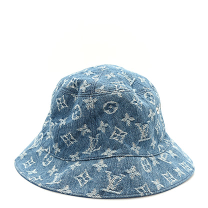 Louis Vuitton Monogram Denim Essential Bucket Hat Blue 5 of 9