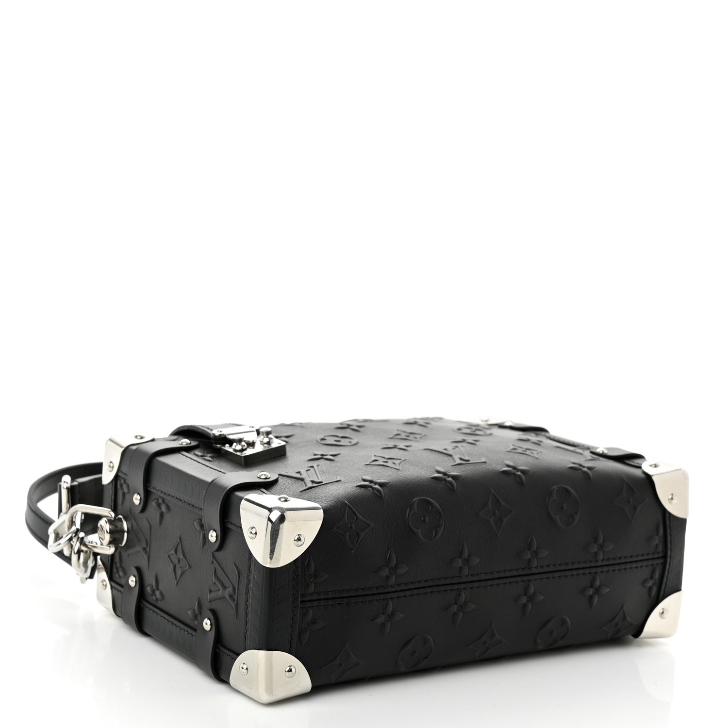Louis Vuitton Calfskin Debossed Monogram Side Trunk Black 4 of 9