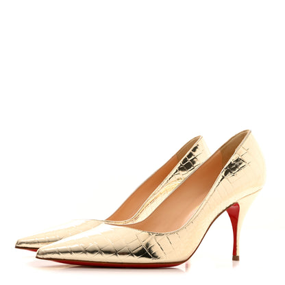 Christian Louboutin Metallo Cocco Clare 80 Pumps 39.5 Platine 3 of 7