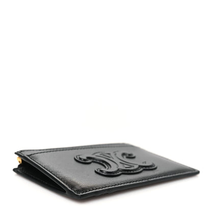 Celine Smooth Lambskin Zip Triomphe Card Holder Black 4 of 10