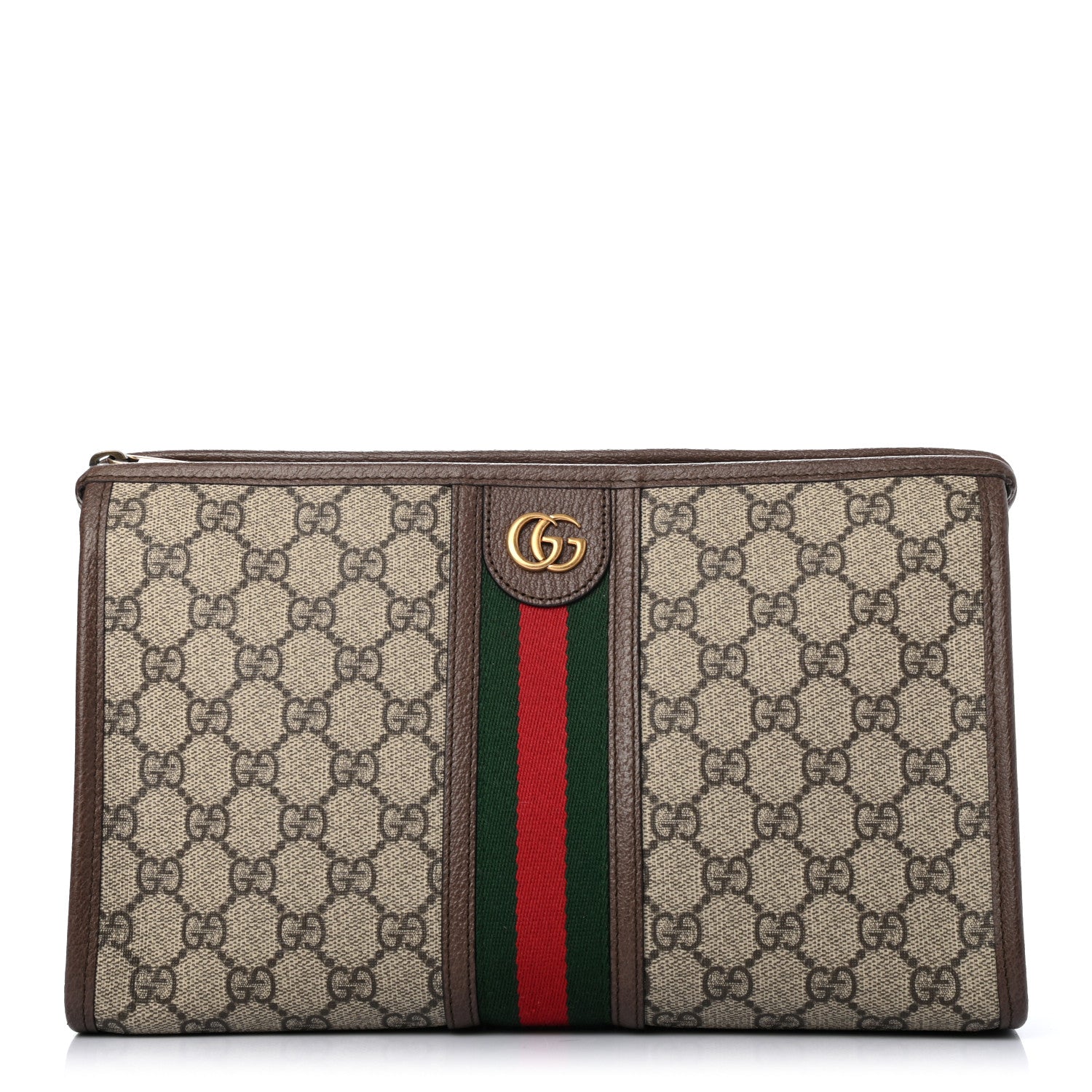 Gucci GG Supreme Monogram Web Toiletry Case Brown 1 of 6