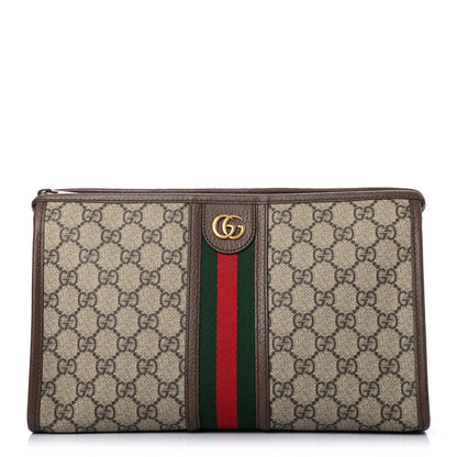 Gucci GG Supreme Monogram Web Toiletry Case Brown 1 of 6