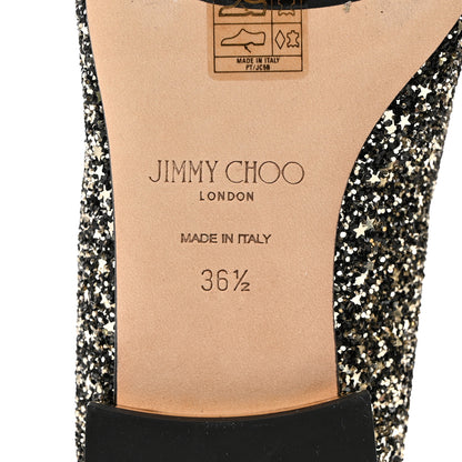 Jimmy Choo Coarse Glitter Jaida Flat Loafer 36.5 Black 7 of 8