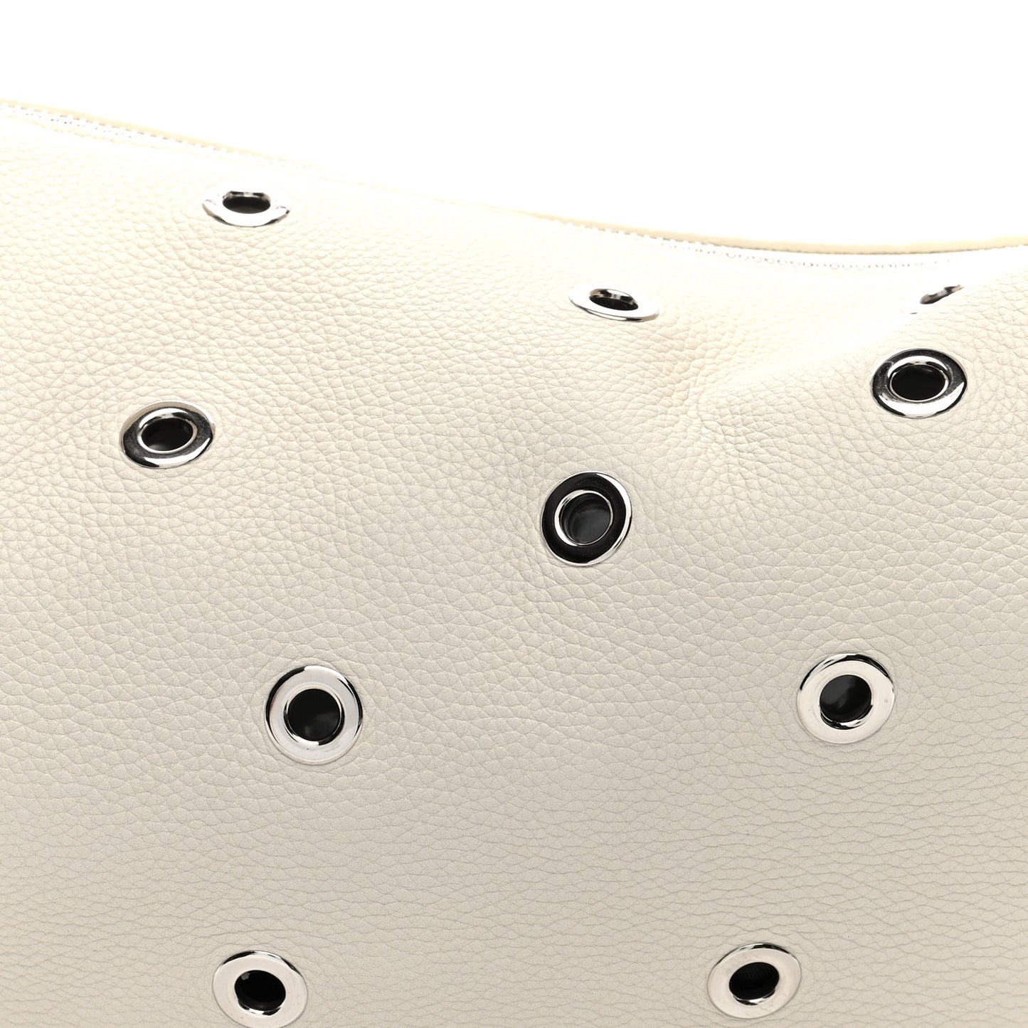Pebbled Calfskin Grommet Medium Olivia Hobo Dark Ivory