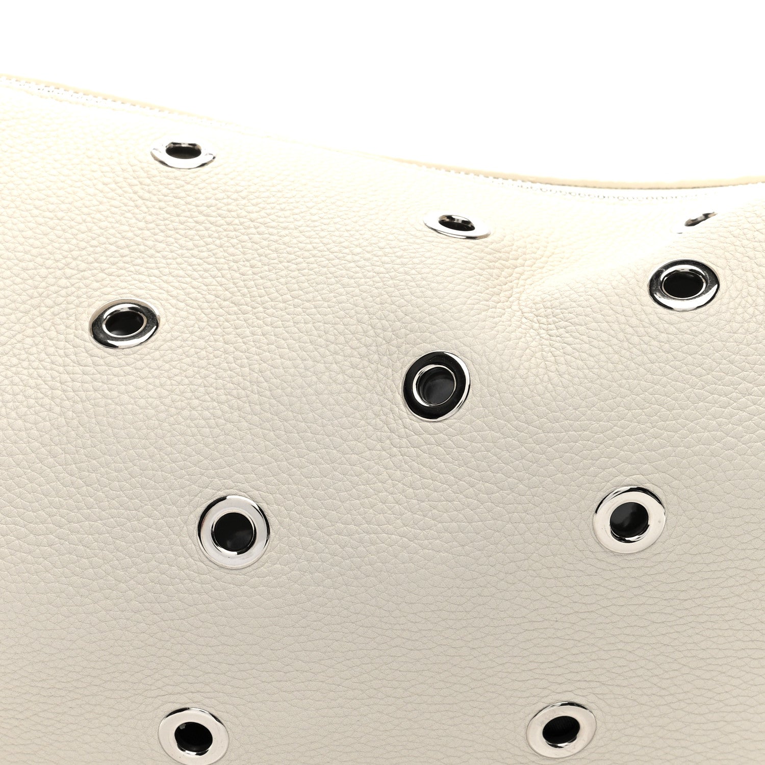Khaite Pebbled Calfskin Grommet Medium Olivia Hobo Dark Ivory 7 of 9