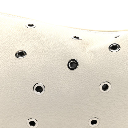 Khaite Pebbled Calfskin Grommet Medium Olivia Hobo Dark Ivory 7 of 9