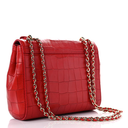 Mulberry Nappa Crocodile Embossed Small Lily Flap Red 3 of 16