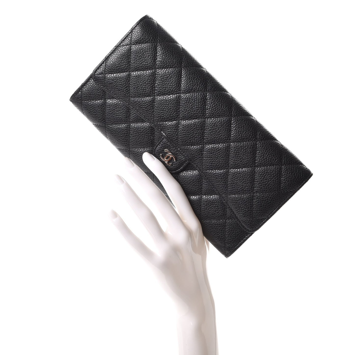 Caviar Quilted Travel Wallet Black