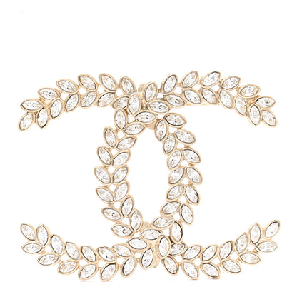 Chanel Crystal Sparkling Wheat CC Brooch Gold 1 of 4