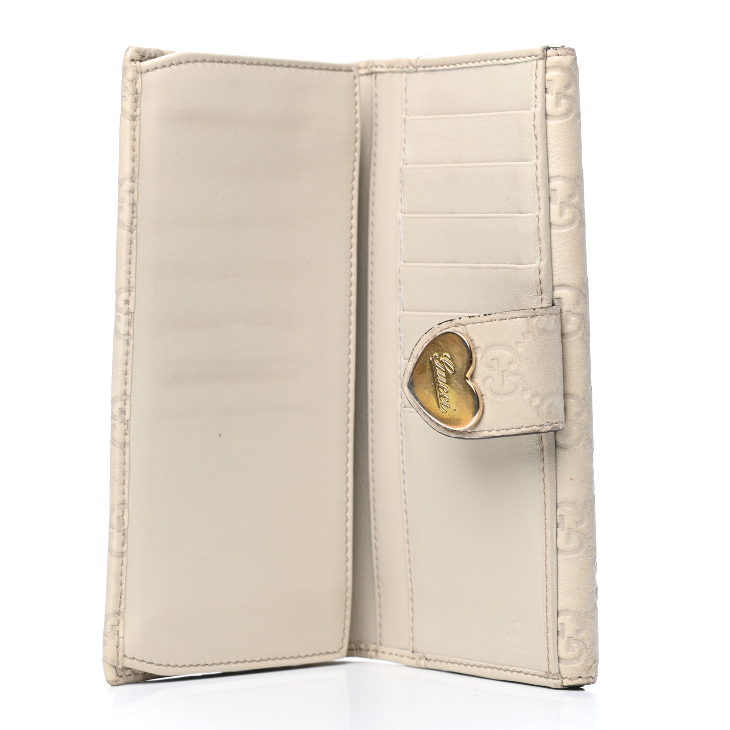 Gucci Guccissima Heart Continental Wallet Off White 5 of 11