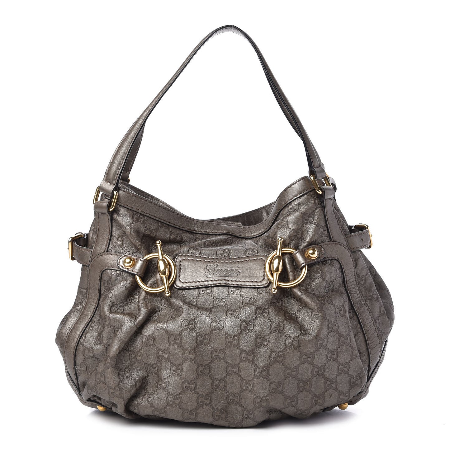 Guccissima Medium Jockey Tote Grey