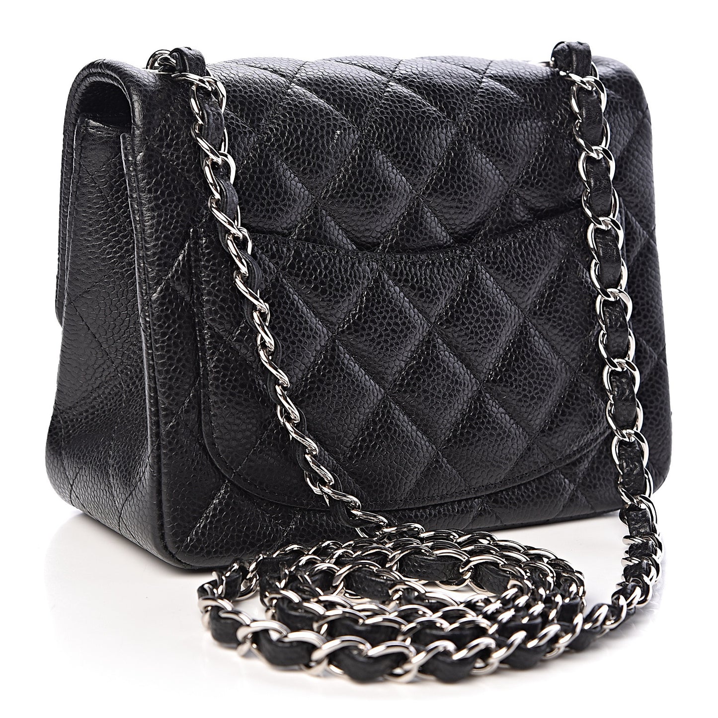 Caviar Quilted Mini Square Flap Black