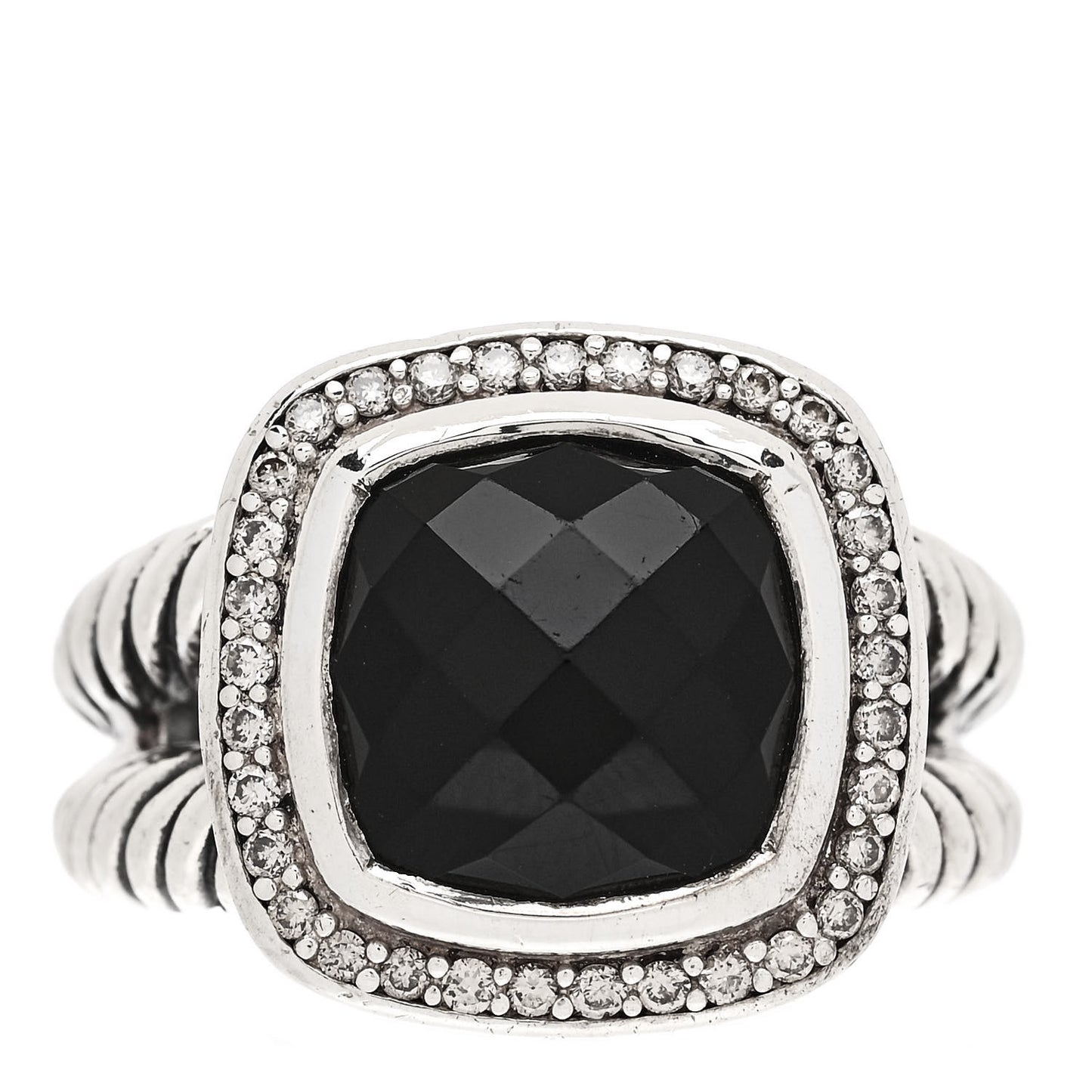 Sterling Silver Diamond Black Onyx 11mm Albion Ring 54 7