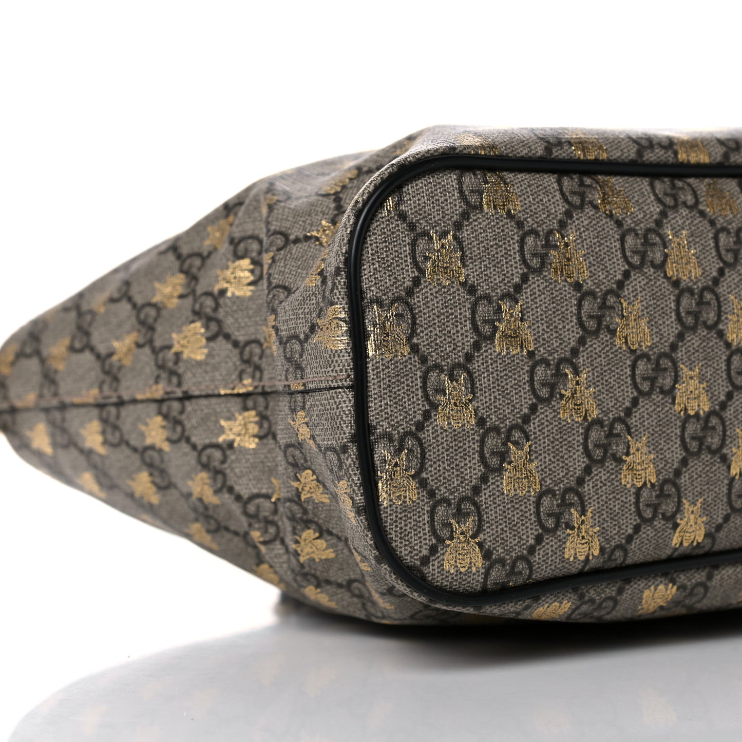 Soft GG Supreme Monogram Bees Small Crossbody Tote Beige Oro Black
