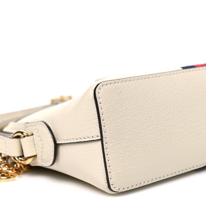 Gucci Textured Dollar Calfskin Web Small Ophidia Dome Shoulder Bag Mystic White 8 of 9