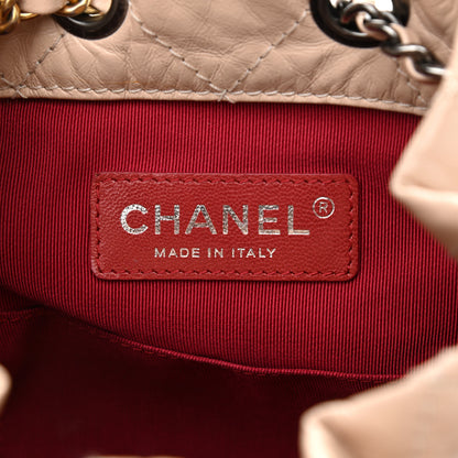 Chanel Aged Calfskin Quilted Small Gabrielle Backpack Beige Black 6 of 11