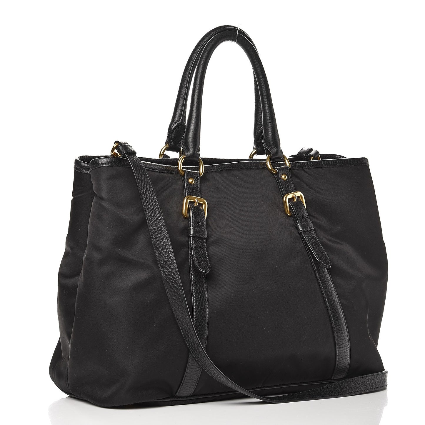 Tessuto Nylon Vitello Daino Tote Nero Black