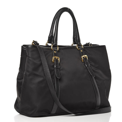 Prada Tessuto Nylon Vitello Daino Tote Nero Black 3 of 6