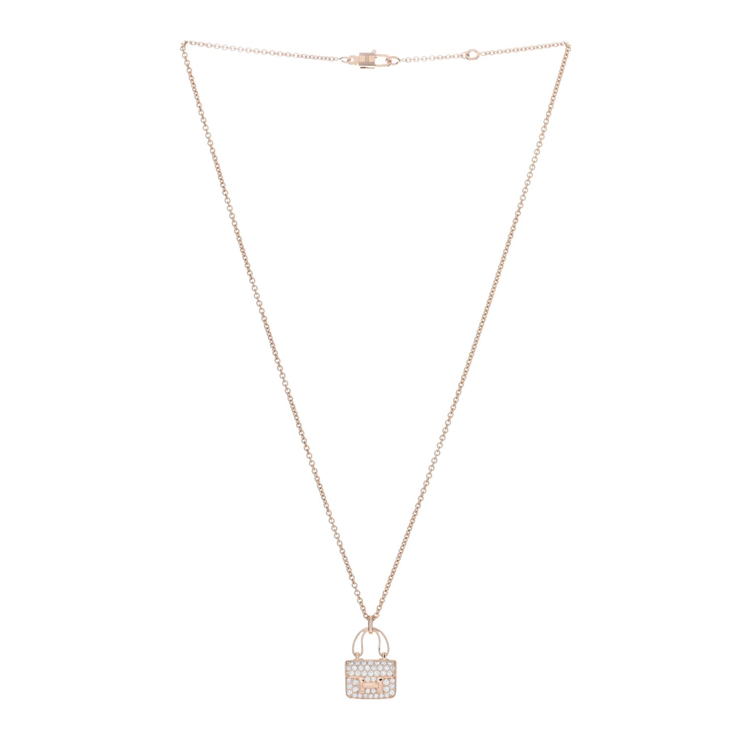 18K Rose Gold Diamond Constance Amulettes Pendant Necklace