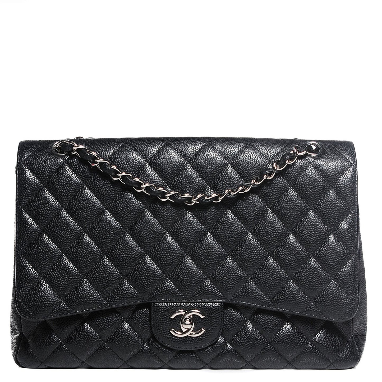 Caviar Quilted Maxi Single Flap Black