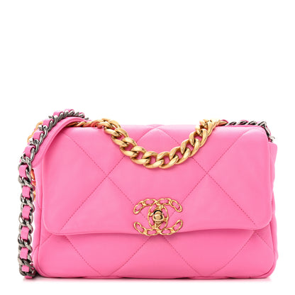 Chanel Lambskin Quilted Medium Chanel 19 Flap Pink 1 of 20