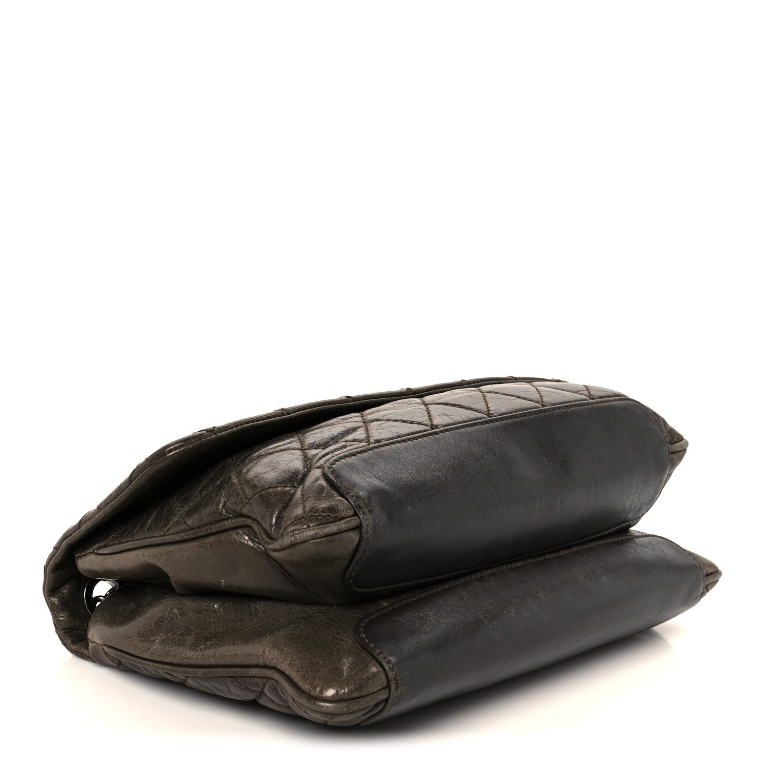 Chanel Aged Calfskin Quilted Accordion CC Flap Dark Brown 4 of 11