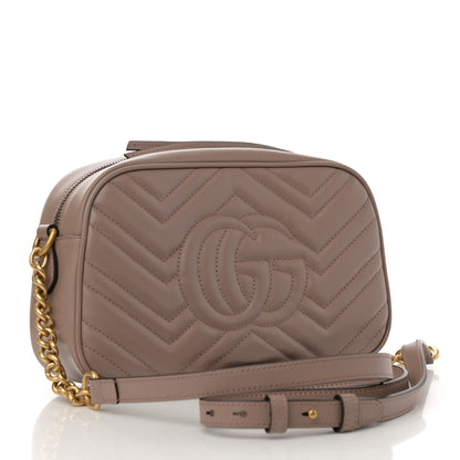 Gucci Calfskin Matelasse Small GG Marmont Chain Shoulder Bag Porcelain Rose 3 of 12