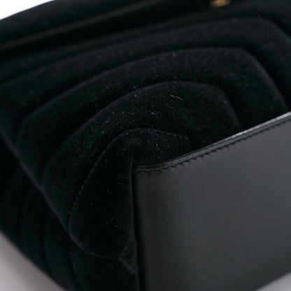 Saint Laurent Velvet Y Quilted Monogram Small Loulou Chain Satchel Black 9 of 10