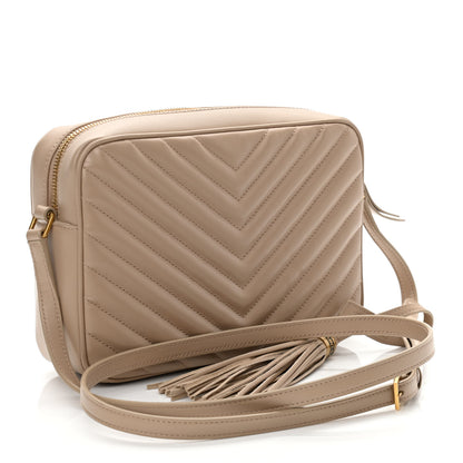 Saint Laurent Calfskin Matelasse Monogram Lou Camera Bag Dark Beige 3 of 11