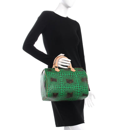 Louis Vuitton Monogram Kusama Town Speedy 30 Green 2 of 8