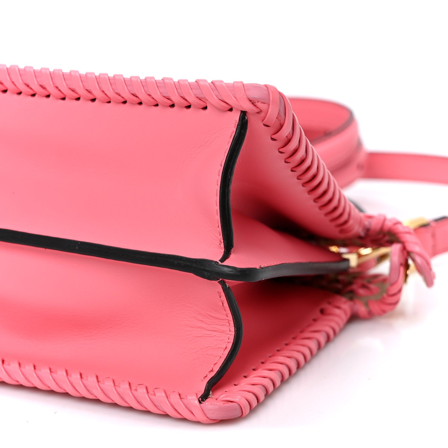 Fendi Vitello King Shiny Nappa Intreccio Petite Peekaboo I SEE U Satchel Pink Dalia 10 of 11